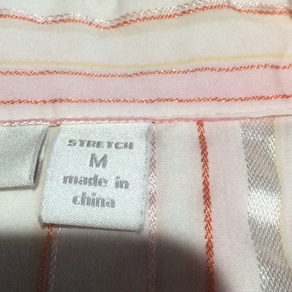 Apt 9 Button Front Collared Stripe Shirt Size Medium - Picture 13 of 15